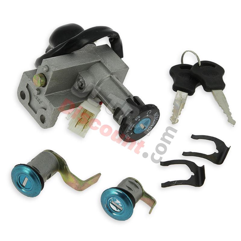 Blocchetto accensione completo per scooter Baotian BT49QT-7, Ricambi Baotian BT49QT-7