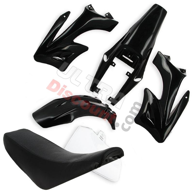 Carena + Sella per Pit Bike tipo AGB27 (nera), Ricambi Pit Bike