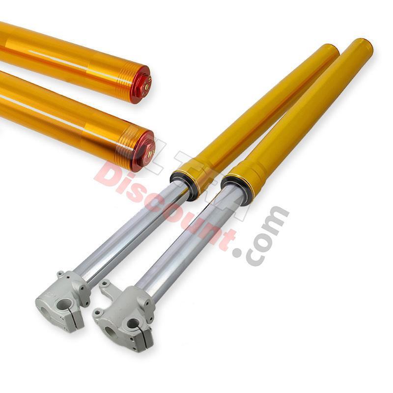 Steli forcella di Alta Qualità 800mm, regolazione doppio, asse di 15mm - Oro, Ricambi Pit Bike