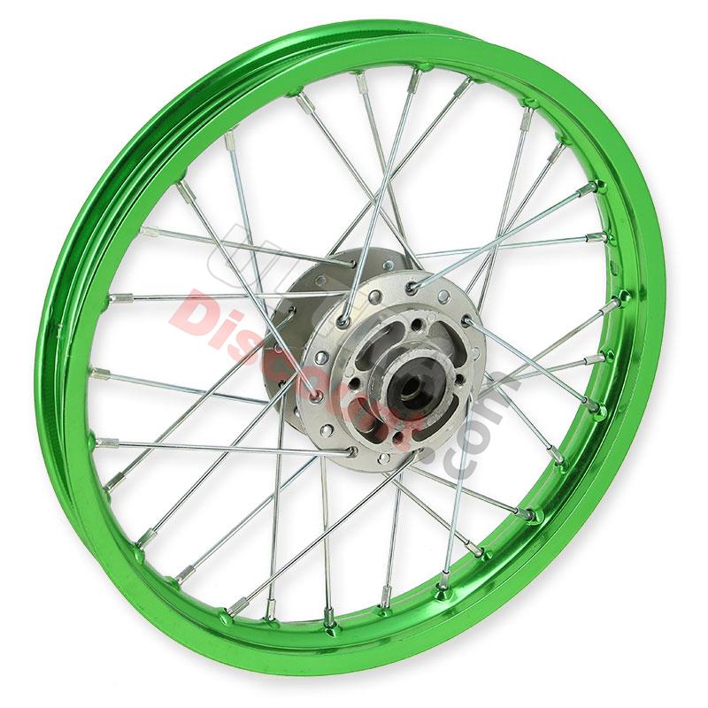 Cerchio anteriore 14'' per Pit Bike AGB27 (tipo 1, verde), Ricambi Pit Bike Cerchio anteriore 14'' per Pit Bike AGB27 (tipo 1, verde), Ricambi Pit Bike