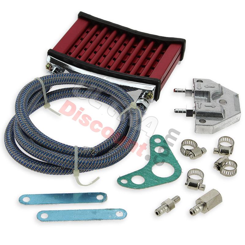 Radiatore olio UD Racing per Pit Bike (rosso), Ricambi Pit Bike