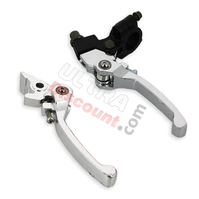 Coppia di leve per Pit Bike in alluminio UD Racing (Alu-Nere), Ricambi Pit Bike