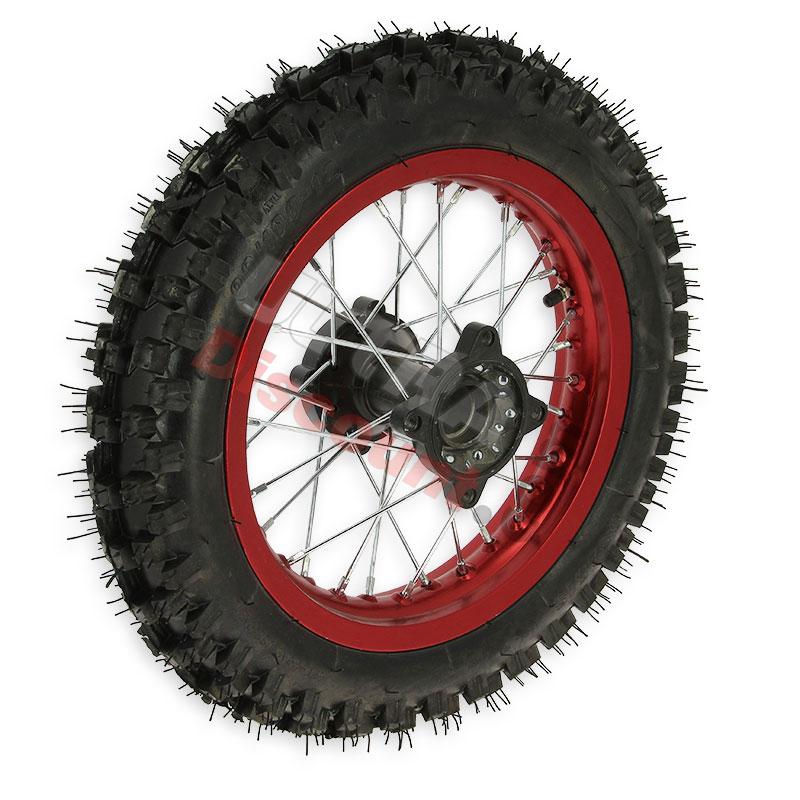 Ruota posteriore 12'' per Pit Bike AGB29 Rossa, Ricambi Pit Bike