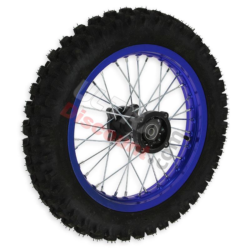Ruota posteriore 14'' completa per Pit Bike AGB30 (blu), Ricambi Pit Bike