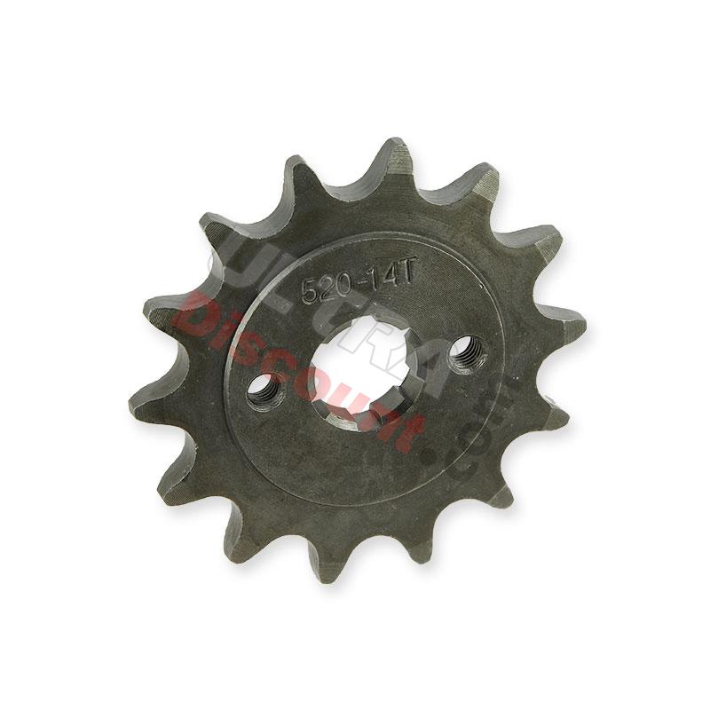 Pignone a 14 denti (520 : Ø:20mm) per Shineray 200STIIE e STIIEB, Ricambi Shineray 200STIIE e STIIEB