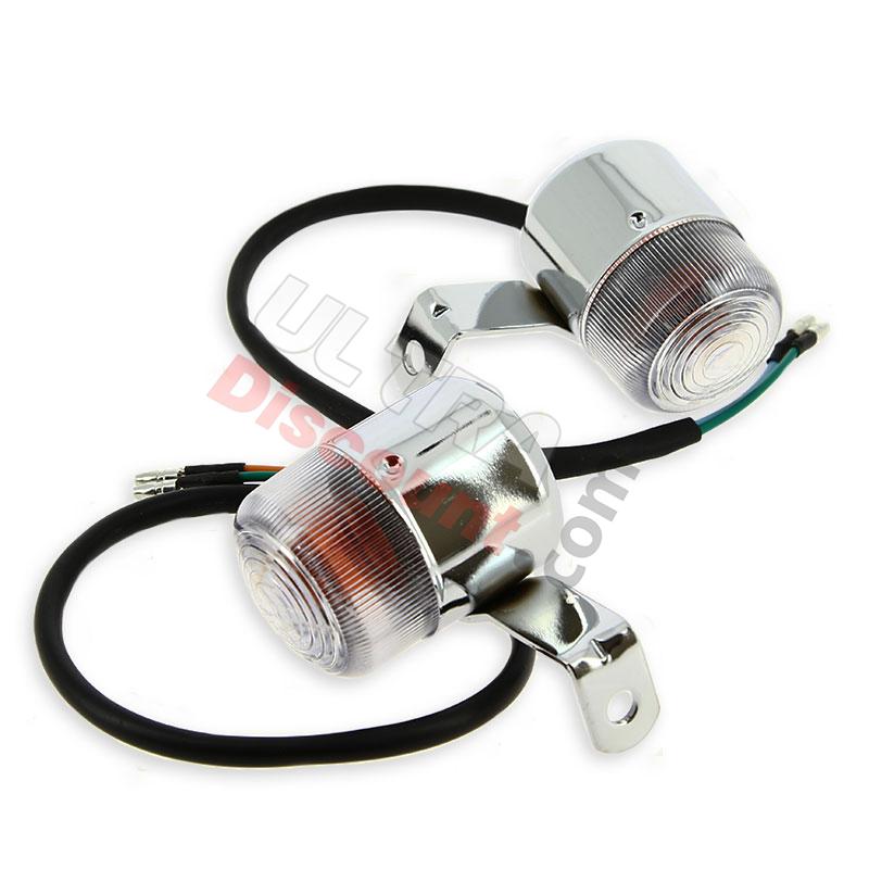 Indicatori di direzione Tuning Anteriori-Posteriori per PBR 50cc-125cc Bianchi, Ricambi PBR Skyteam ZB Honda