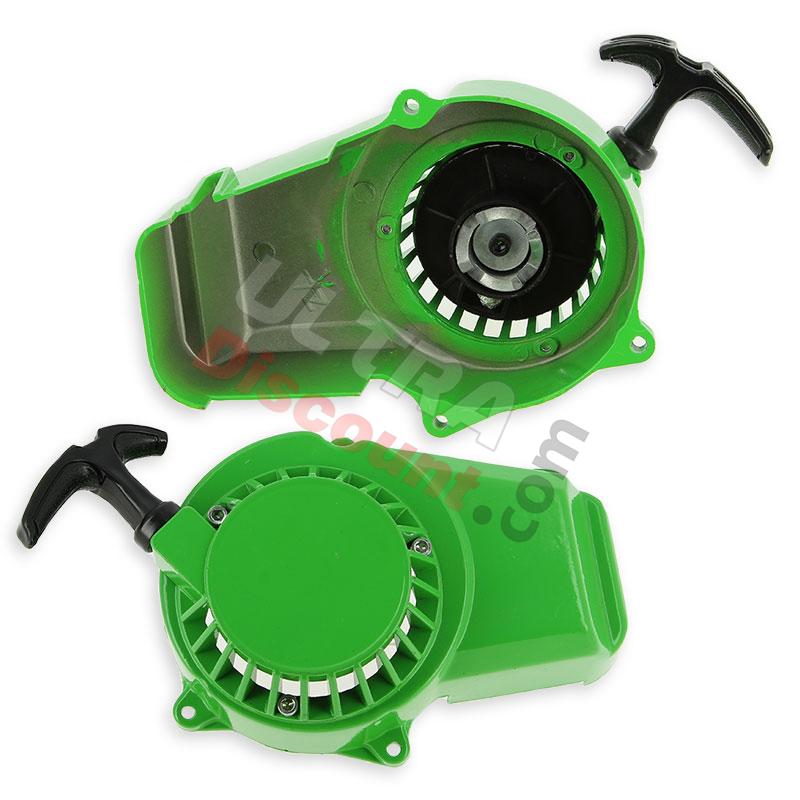 Avviamentoper mini moto Supermotard a strappo in alluminio + Pignone in alluminio - Verde, Ricambi pocket supermoto