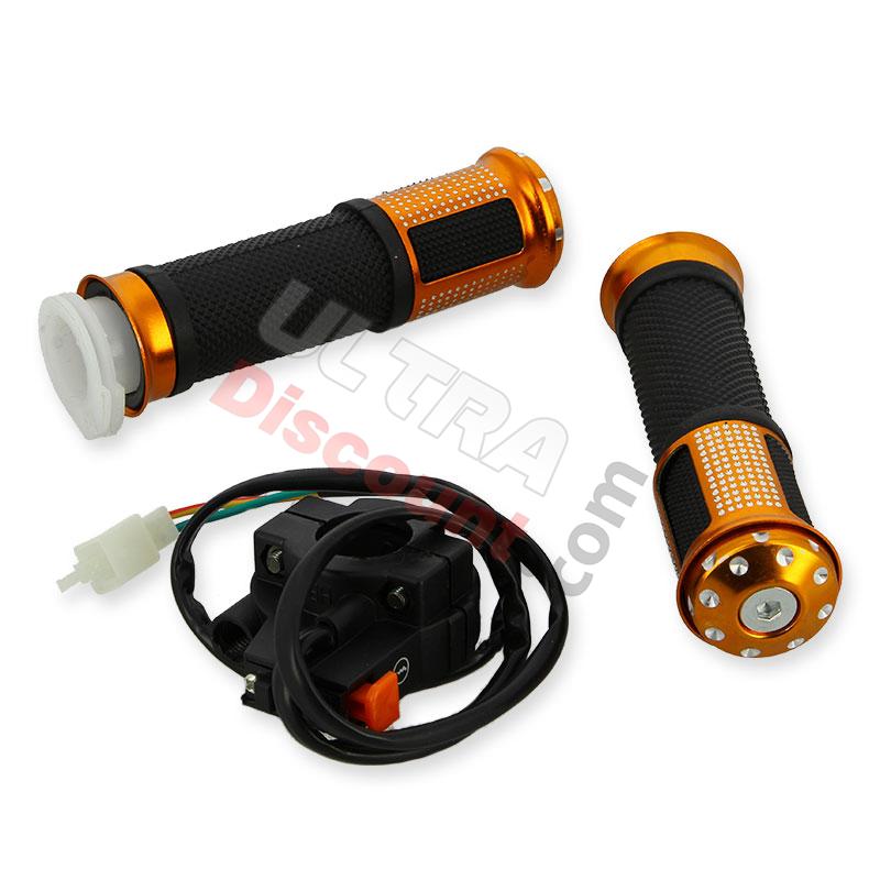 Maniglie tiuning con interruttore spegnimento oro per mini scooter, Parti per mini scooter