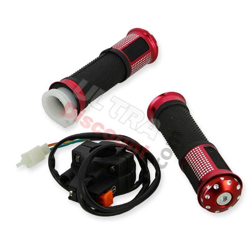 Maniglie tiuning con interruttore spegnimento Rosso per pocket supermot, Ricambi pocket supermoto