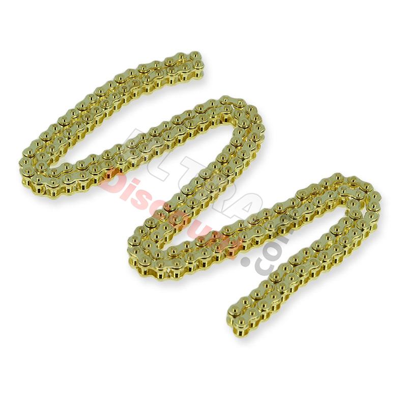 Catena Rinforzata per mini moto 72 Maglie Passo piccolo - ORO, Ricambi pocket supermoto
