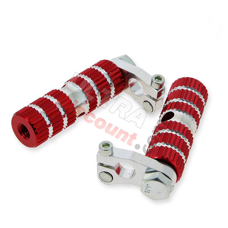 Pedane poggiapiedi in alluminio TAF02 (rosso), Ricambi Pocket Blata MT4
