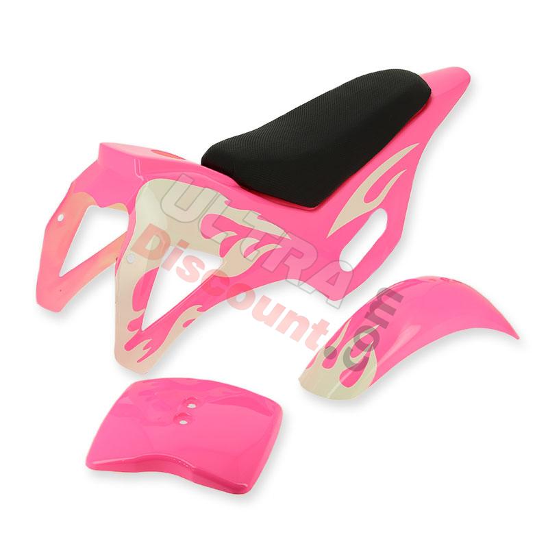 Carena per mini moto cross (rosa-bianca, tipo 1), Ricambi Mini moto cross
