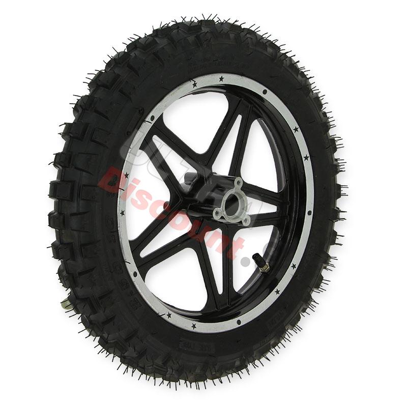 Ruota posteriore completa nero per mini moto cross (10'', tipo 1), Ricambi Mini moto cross Ruota posteriore completa nero per mini moto cross (10'', tipo 1), Ricambi Mini moto cross