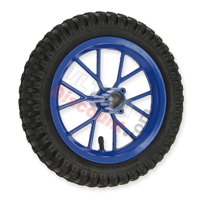 Ruota posteriore completa per mini moto cross (8'' blu), Ricambi Mini moto cross