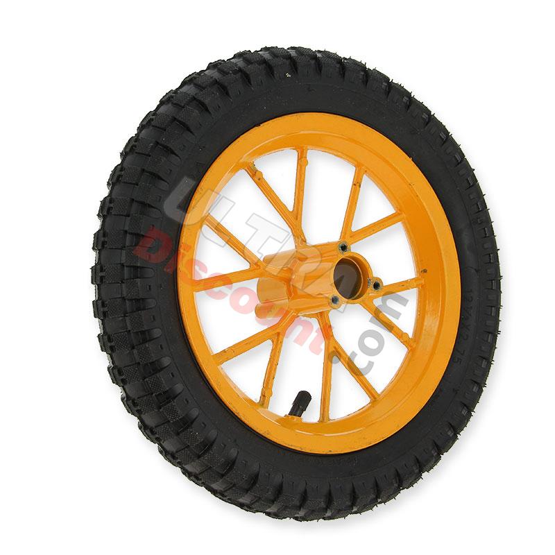 Ruota posteriore completa per mini moto cross (8'' giallo), Ricambi Mini moto cross Ruota posteriore completa per mini moto cross (8'' giallo), Ricambi Mini moto cross