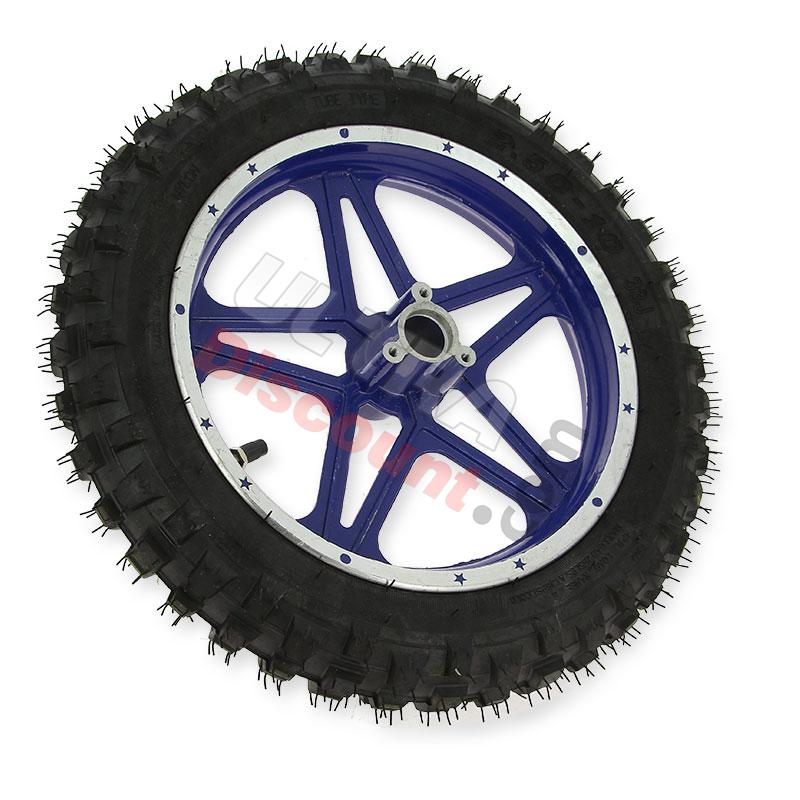 Ruota posteriore completa blu per mini moto cross (10'', tipo 1), Ricambi Mini moto cross