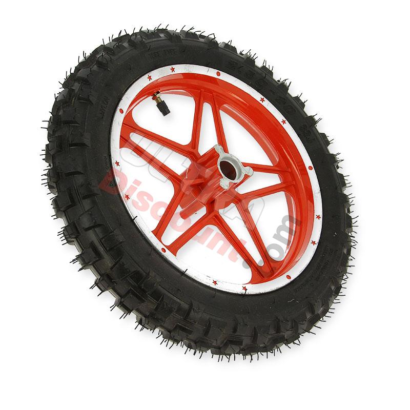 Ruota anteriore completa rosso per mini moto cross (10'', tipo 1), Ricambi Mini moto cross