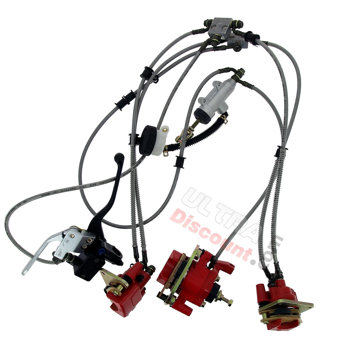 Kit completo freni idraulici per Quad Shineray 250cc ST-5, Ricambi Shineray 250 ST5 Kit completo freni idraulici per Quad Shineray 250cc ST-5, Ricambi Shineray 250 ST5