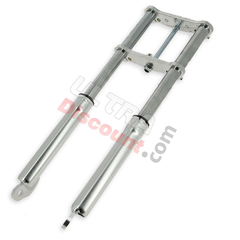 Forcella per mini moto Supermotard argento, Ricambi pocket supermoto