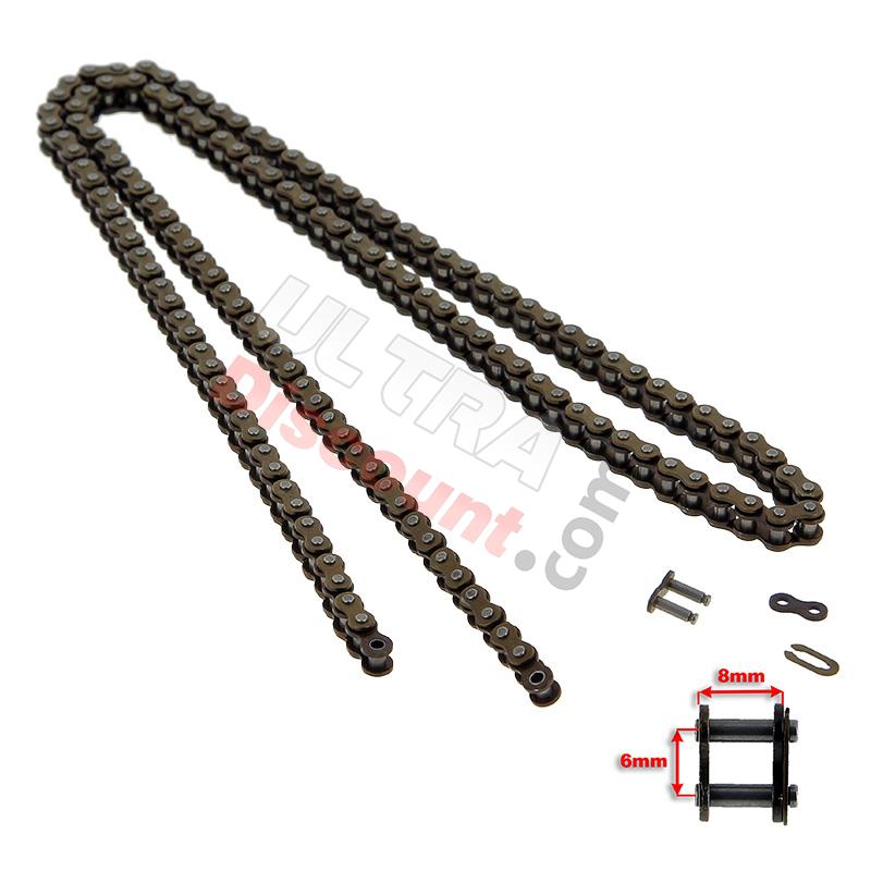 Catena Rinforzata per mini moto 72 Maglie Passo piccolo, Ricambi pocket supermoto