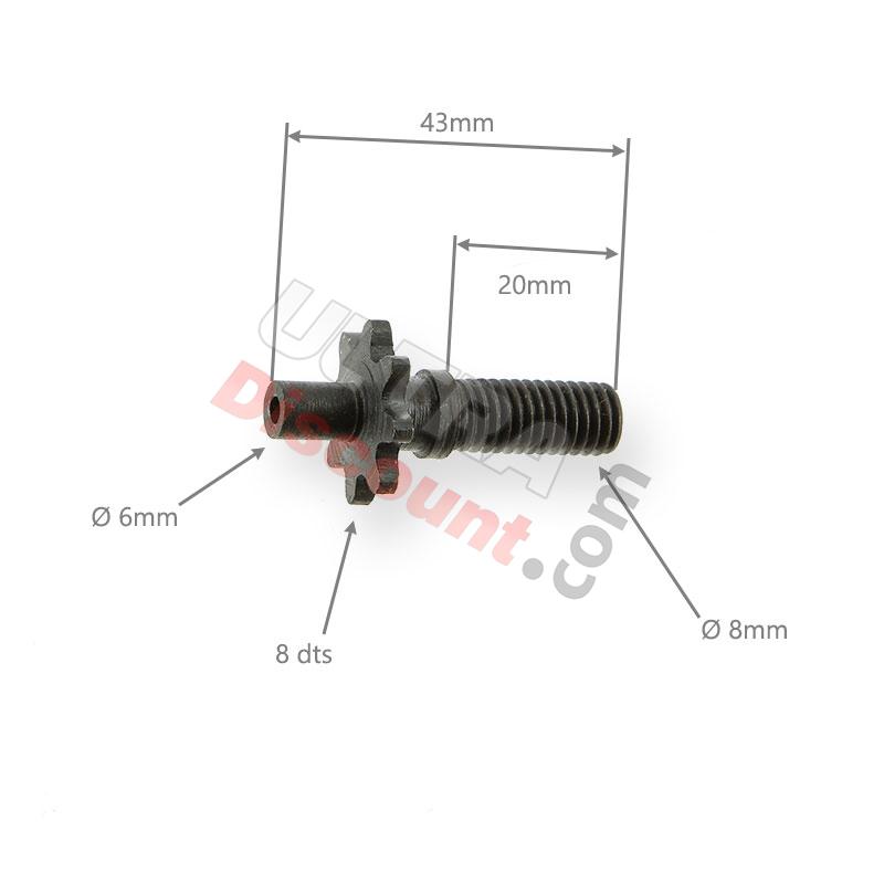 Pignone rinforzato 8 denti passo piccolo (tipo B), Ricambi Pocket Blata MT4