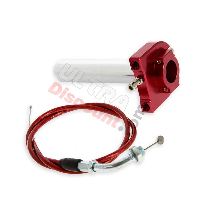 Manopola acceleratore rapida di qualità (rosso) + cavo (rosso), ricambi YAMAHA PW50