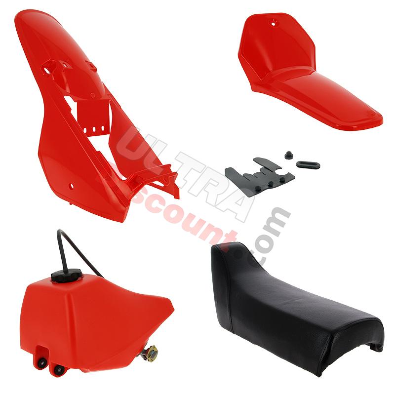 Carena completo per Yamaha PW80 (Rosso), ricambi YAMAHA PW80