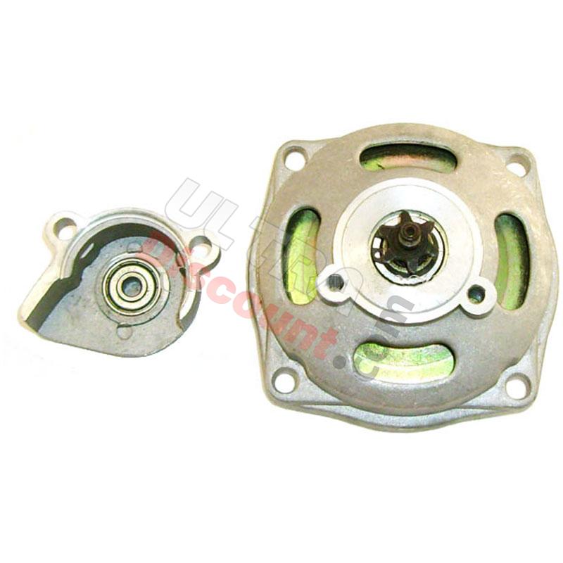Campana frizione + coperchio + pignone a 7 denti TF8 maglie grosse, Ricambi mini quad