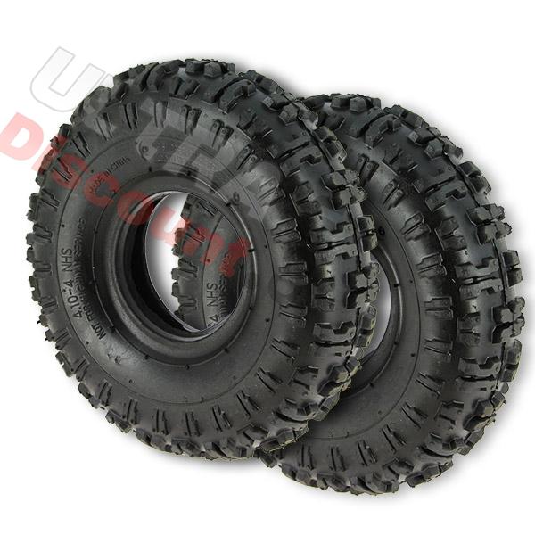 Kit di 2 pneumatici con tacchetti per mini quad (4.10-4 , tipo 2), Ricambi mini quad