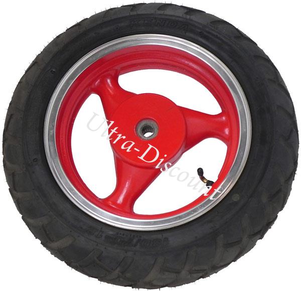 Ruota posteriore completa per Scooter Jonway (rosso), Ricambi Scooter Jonway