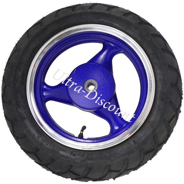 Ruota posteriore completa per Scooter cinese (blu - tipo 1), Parti di scooter cinesi