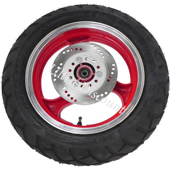 Ruota anteriore completa per Scooter Jonway (rosso), Ricambi Scooter Jonway