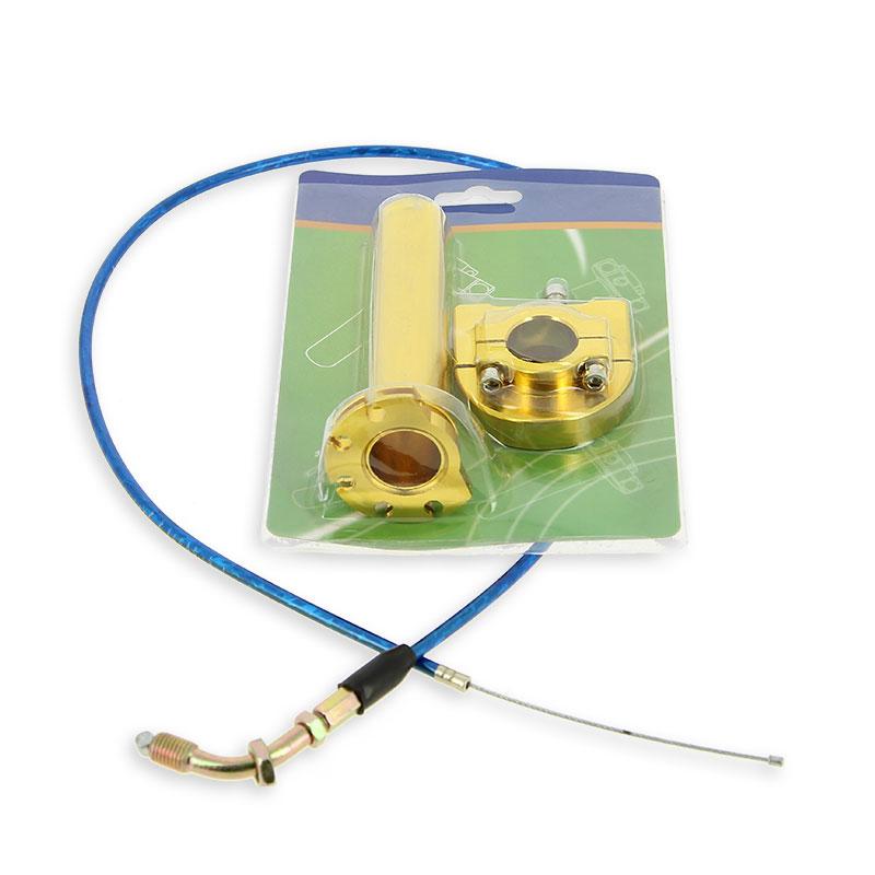 Manopola acceleratore rapida di qualità (oro) + cavo (blu), Ricambi mini quad Manopola acceleratore rapida di qualità (oro) + cavo (blu), Ricambi mini quad
