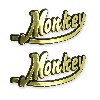 2 x Adesivo in plastica con logo Monkey per serbatoio Skymini SkyTeam, Ricambi Skymini Monkey - Gorilla