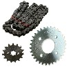 Kit di trasmissione: catena + pignone + ruota dentata per Skymax ST125-6-6A, Ricambi Dax Skymax