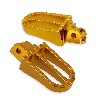 Pedane poggiapiedi in acciaio per Pit Bike (Tuning, oro), Ricambi Pit Bike