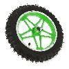 Ruota posteriore completa verde per mini moto cross (10'', tipo 1), Ricambi Dirt Nitro