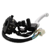 Unità comandi sinistra per Dax Skyteam Skymax 50-125cc con luce LED - Cromo