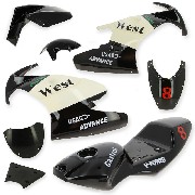 Carena per mini moto 47-49cc (nera-bianco)