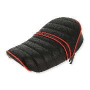 Sella in cuoio Nero Rosso per Monkey 50cc a 125cc (tipo 3)