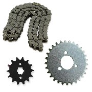 Kit di trasmissione: catena + pignone + ruota dentata per Skymini ST125-8B/8C