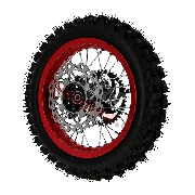Ruota posteriore 12'' completa per Pit Bike AGB29 (rosso)