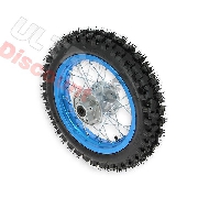 Ruota posteriore 12'' completa per Pit Bike AGB27 (bBlu chiaro tacchetti da 12 mm)
