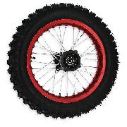 Ruota posteriore 14'' completa per Pit Bike AGB30 (rossa)