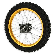 Ruota anteriore 14'' per Pit Bike AGB29 (oro)