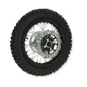 Ruota posteriore 12'' completa per Pit Bike AGB27 nera