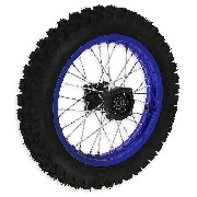 Ruota posteriore 14'' completa per Pit Bike AGB30 (blu)