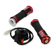 Maniglie tiuning con interruttore spegnimento Rosso per Mini moto