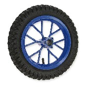 Ruota posteriore completa per mini moto cross (8'' blu)