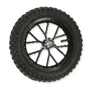 Ruota posteriore completa per mini moto cross (8'' nero)